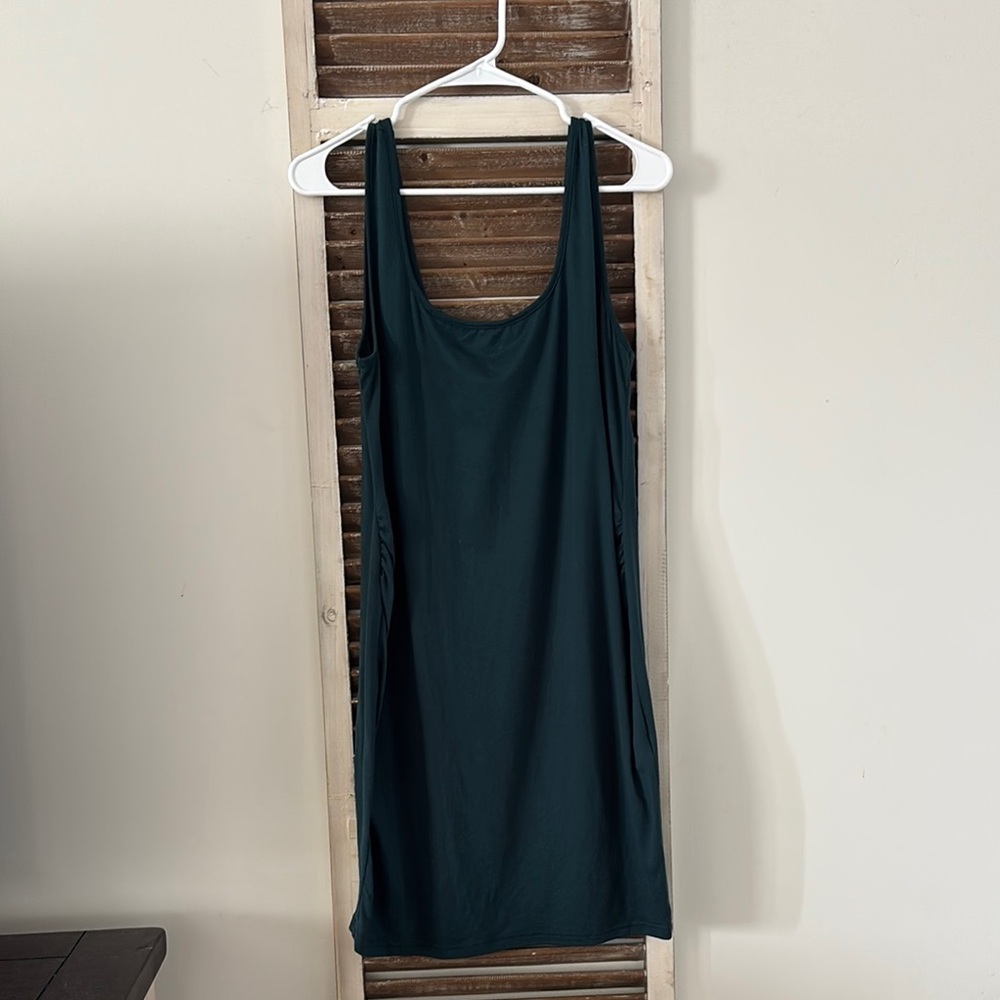 SHEIN Green Sleeveless Scoop Neck Slip Mini Dress